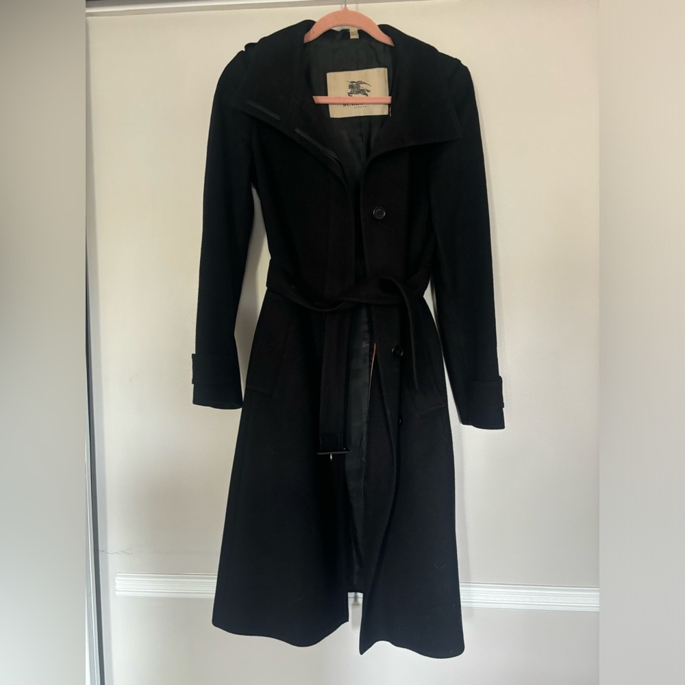 Burberry black wool cashmere coat